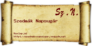 Szedmák Napsugár névjegykártya